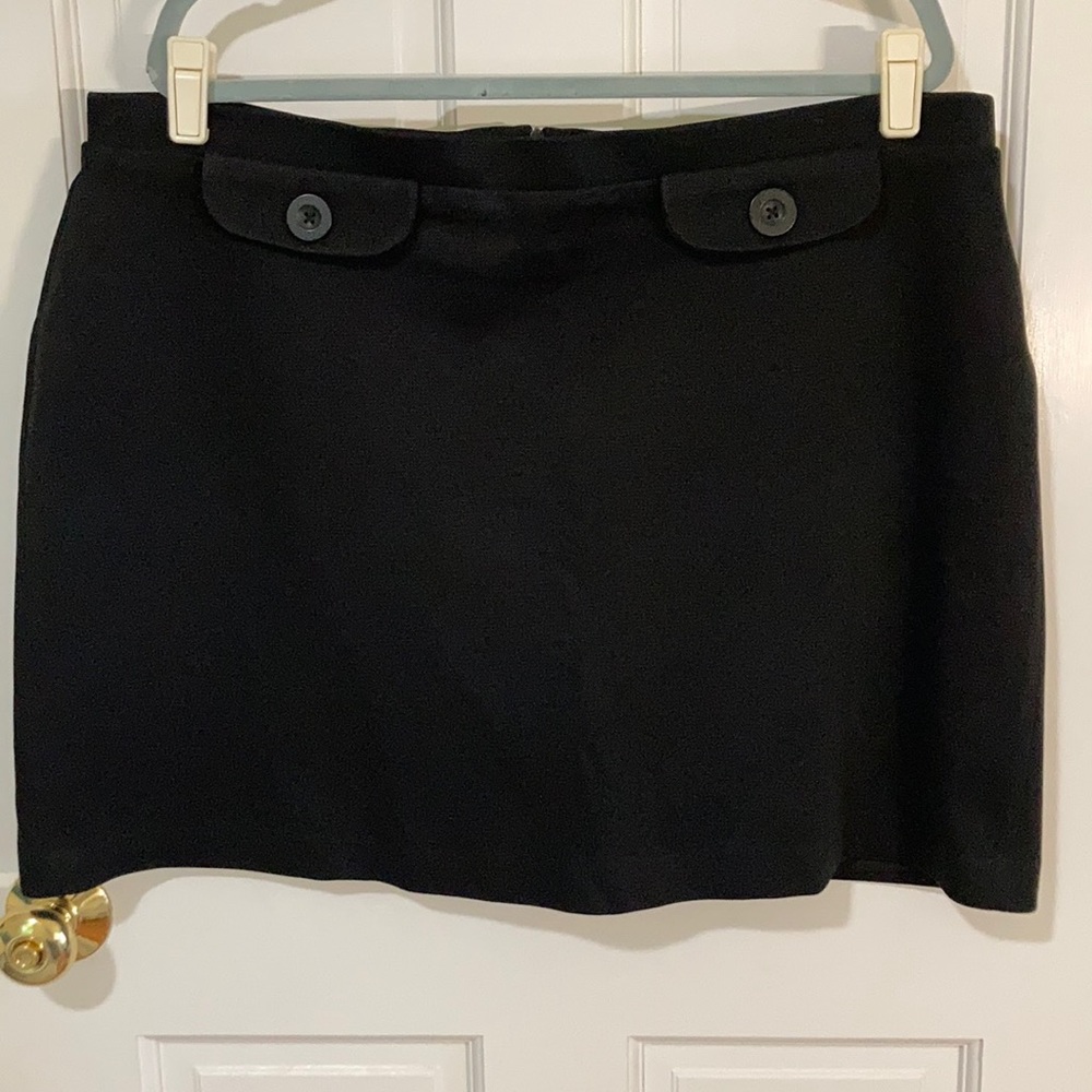 Black Boden US16R ponte knit skirt, faux front pockets, back zip, lined